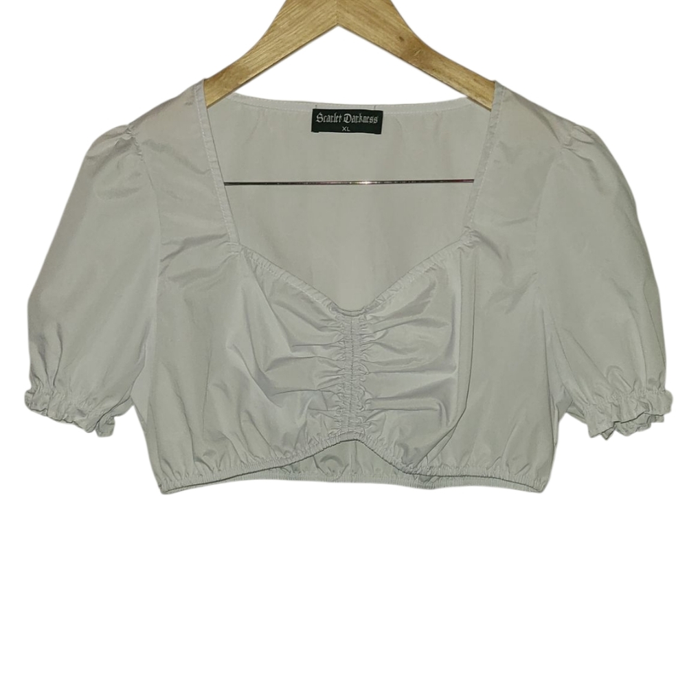 Scarlett Darkness Women's White German Oktoberfest Top Size XL